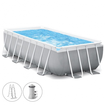 Каркасный бассейн INTEX PRISM FRAME 26790 400*200*122, фильтр-насос, лестница Каркасный бассейн INTEX PRISM FRAME 26790 400*200*122, фильтр-насос, лестница
