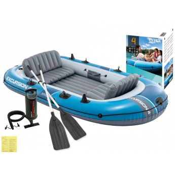 Надувная лодка INTEX 66324 "EXCURSION 4" 315х165х43см, алюм.вёсла 137см, насос 68614, до 500кг Надувная лодка INTEX 66324 "EXCURSION 4" 315х165х43см, алюм.вёсла 137см, насос 68614, до 500кг