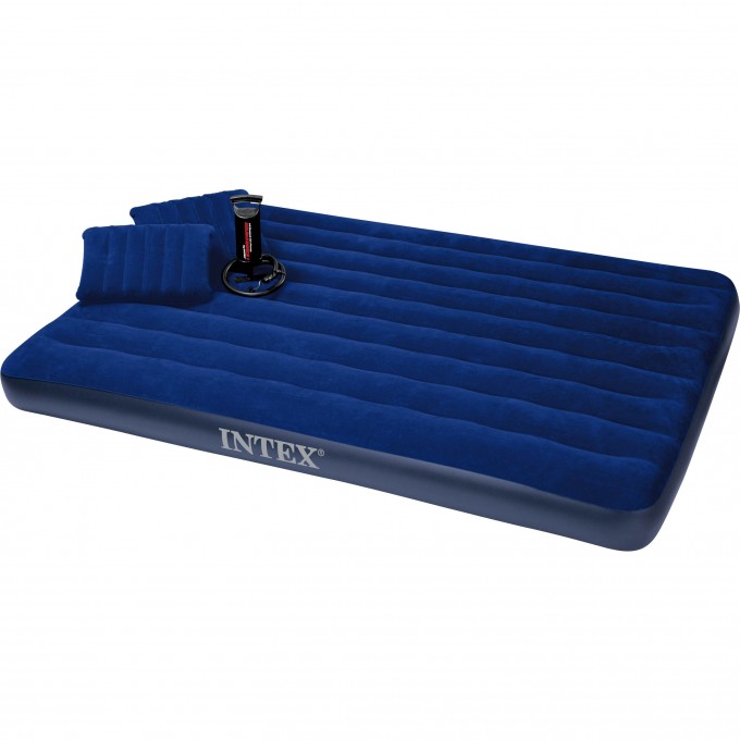 Надувной матрас INTEX 152х203х22см "Classic" с подушками и насосом, до 272кг, 68765 Надувной матрас INTEX 152х203х22см "Classic" с подушками и насосом, до 272кг, 68765